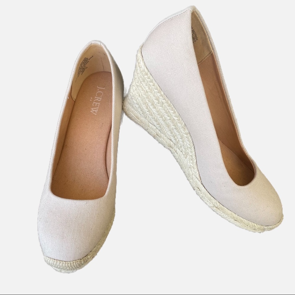 J. Crew Canvas Espadrille Wedge Women's size 6